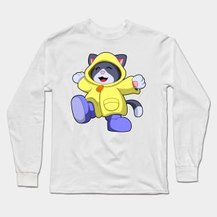 Cat with Raincoat Long Sleeve T-Shirt